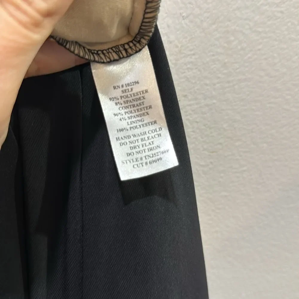 Connected Apparel Long Black Sequined Side Panel Cocktail Dress 12P - Picture 9 of 10